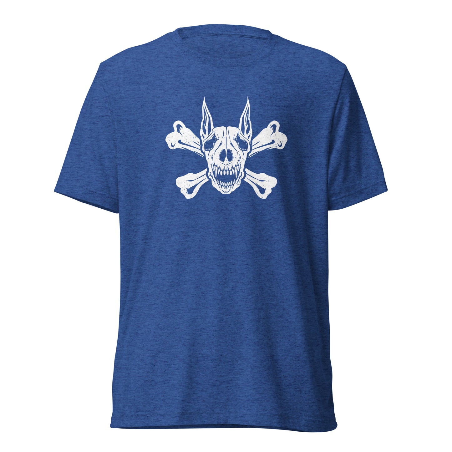 Pirate Doberman Dog White Skull Unisex Tri-Blend T-Shirt