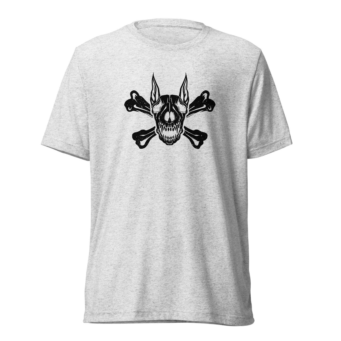 Pirate Doberman Dog Black Skull Unisex Tri-Blend T-Shirt