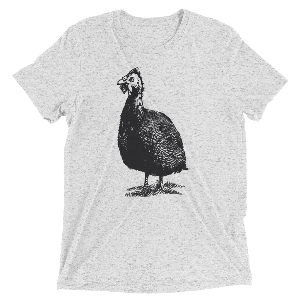 Guinea Hen Guinea Fowl Bird Unisex Tri-Blend Farm T-Shirt