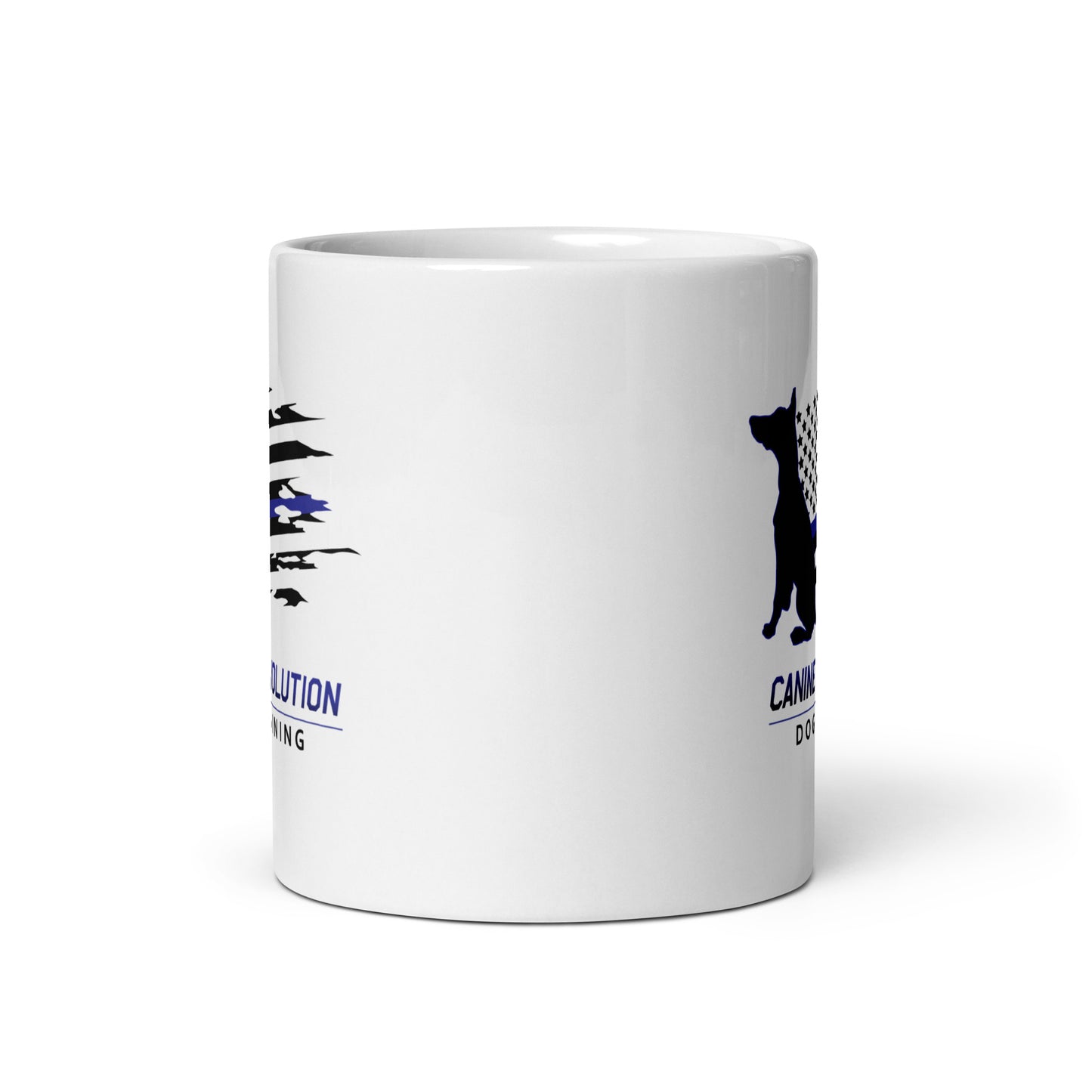 Canine Revolution Dog Training Thin Blue Line White Ceramic Mug